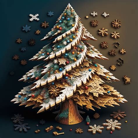 christmas tree, 3d puzzle | OpenArt