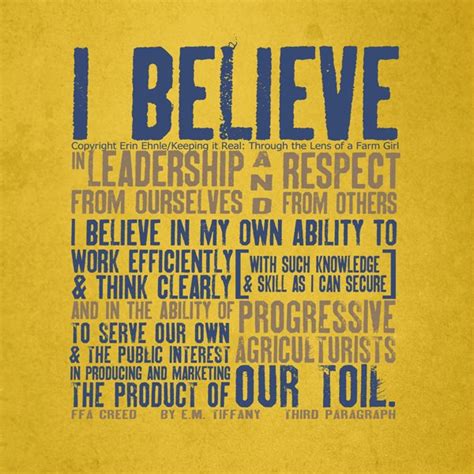 I Still Believe In That: The FFA Creed: Part 3