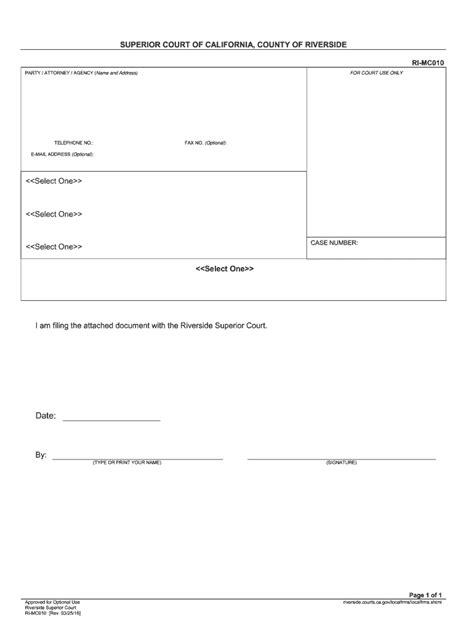 Document Cover Sheet Generic Riverside Courts Ca Form - Fill Out and ...