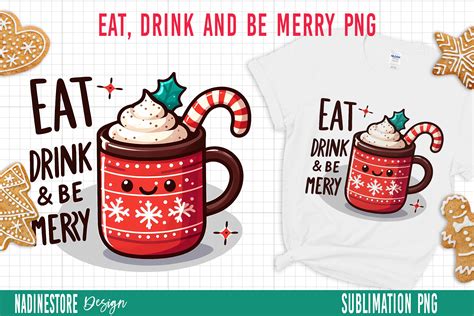 Eat, Drink and Be Merry PNG. Graphic by NadineStore · Creative Fabrica