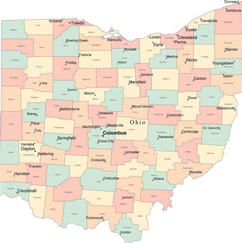 Ohio Political Map With Capital