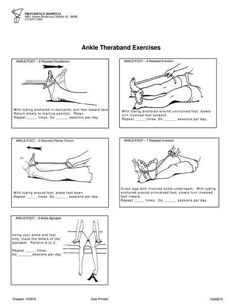 Printable Ankle Strengthening Exercises