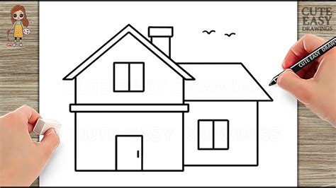 How to Draw a House Easy Step by Step - YouTube