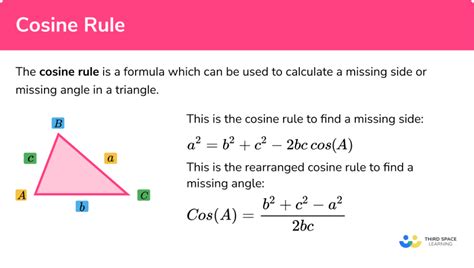 Cosine Rule - GCSE Maths - Steps, Examples & Worksheet