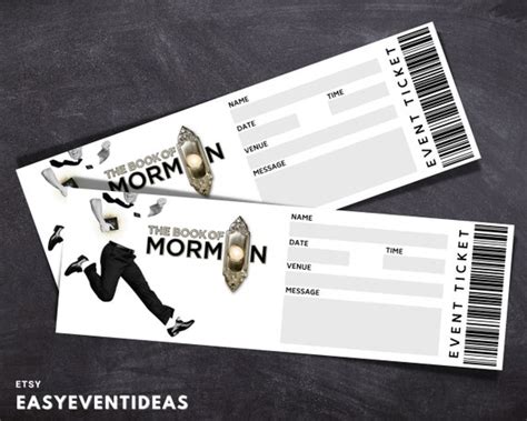 Printable Book of Mormon Ticket Editable Book of Mormon | Etsy