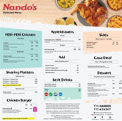 Nandos Menu With Updated Prices in South Africa 2024 – menu za