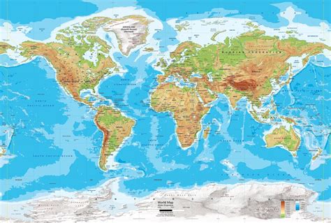 Physical Map of World | World Physical Map Printable