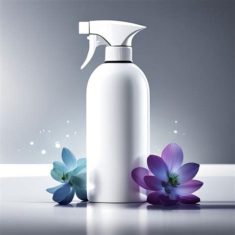 Premium AI Image | A bottle of spray with flowers and a spray bottle ...