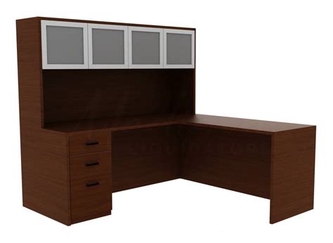 L-Shaped Office Desk with Hutch