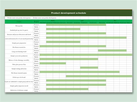 EXCEL of Product Development Schedule.xlsx | WPS Free Templates