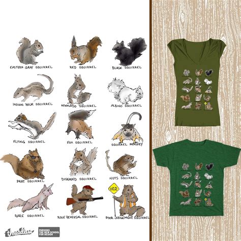 Score Squirrel Species Chart by alice-j on Threadless