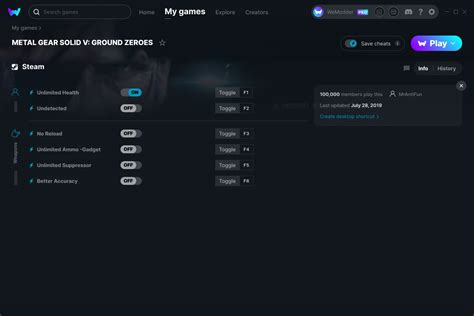 METAL GEAR SOLID V: GROUND ZEROES Cheats & Trainers for PC | WeMod