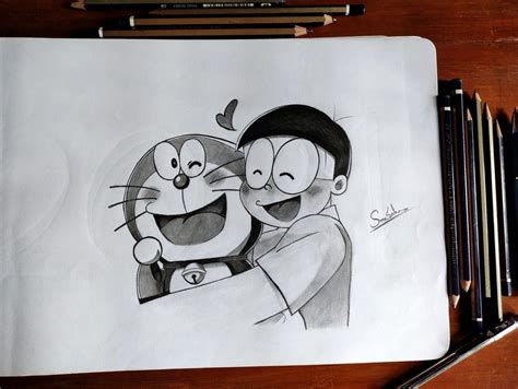 Doraemon & Nobita Pencil Sketch #drawing #Pencilsketching #pencilsketch ...