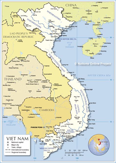 Region Map of Vietnam - Nations Online Project