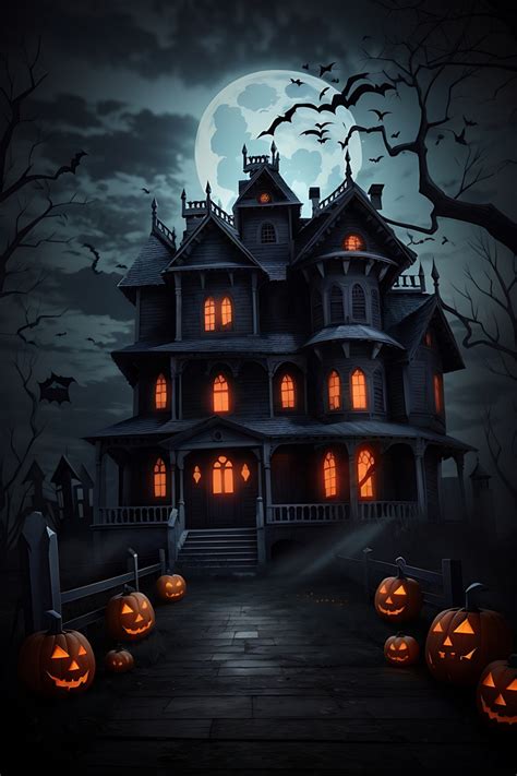 Spooky Halloween Background With Haunted House Backgrounds | PNG Free ...