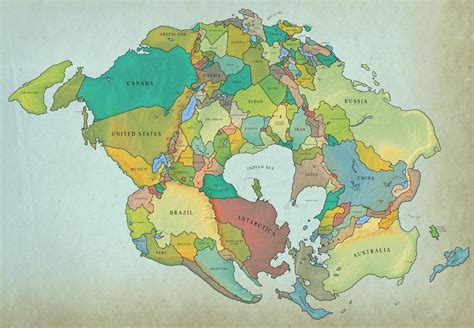 Map Created Overlaying Modern Countries on Pangea - SnowBrains