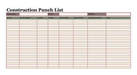 30 Great Punch List Templates & Forms [FREE] - TemplateArchive