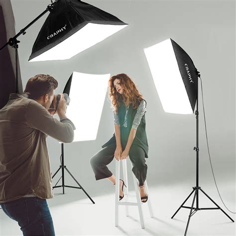 CRAPHY Professional Photo Studio Soft Box Lights Continuous Lighting ...