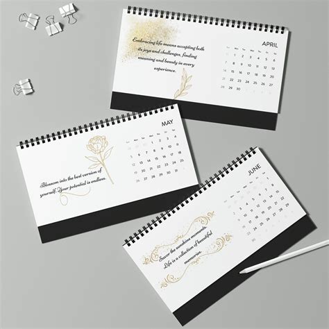 Desktop Calendar 2024, Motivational Calendar 2024, New Year Calendar ...