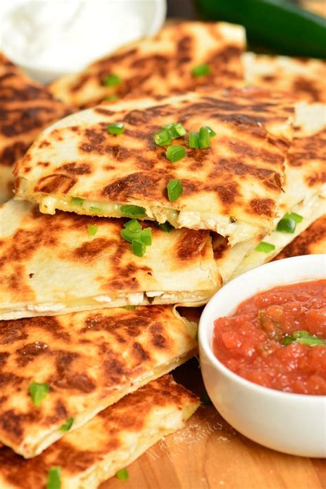 Jalapeno Popper Chicken Quesadillas - Will Cook For Smiles