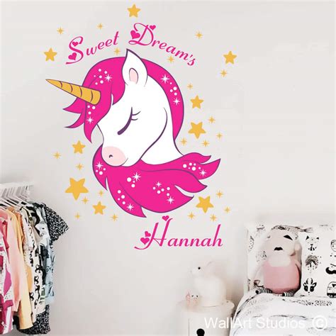 Unicorn Sweet Dreams Wall Decal | Girls Room Decor | Wall Art Studios