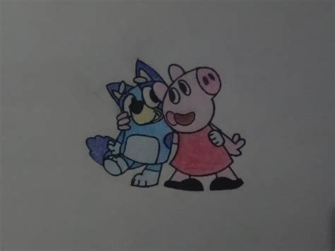 Peppa Pig And Bluey by MilkshakeSkunk on DeviantArt