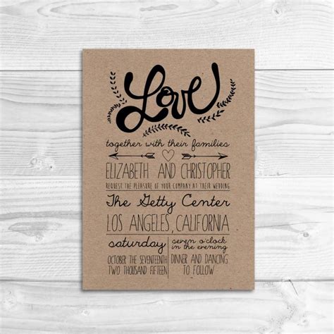 Whimsical Rustic Wedding Invitation // DIY Printable Invitation ...