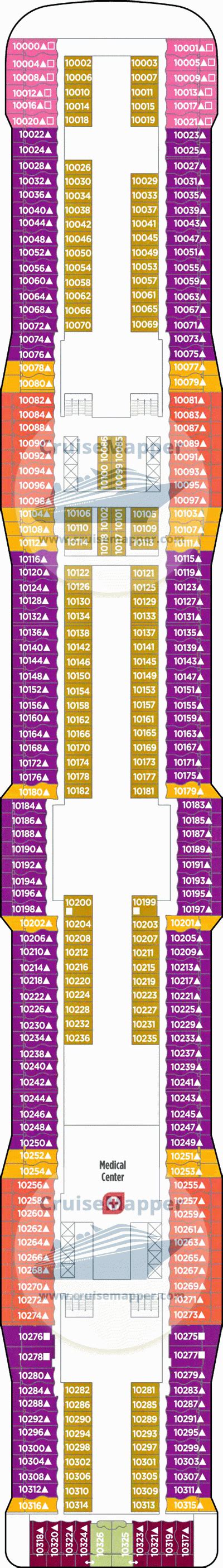 Norwegian Epic deck 10 plan | CruiseMapper