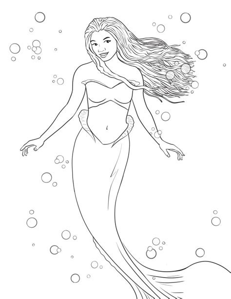 Halle Bailey The Little Mermaid Coloring Pages