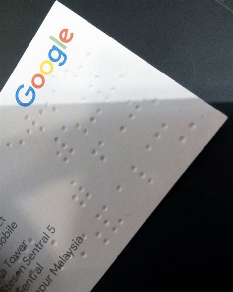 Google Braille Business Card