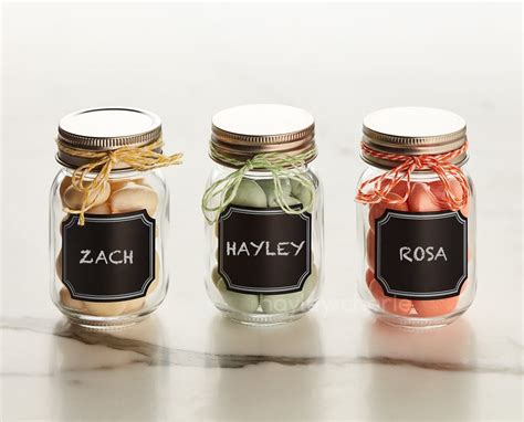 Small Mason Jars with Labels (12 Pack)