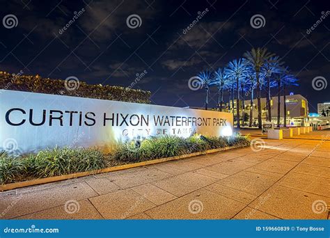 Curtis Hixon Park at Night Time Editorial Stock Image - Image of ...