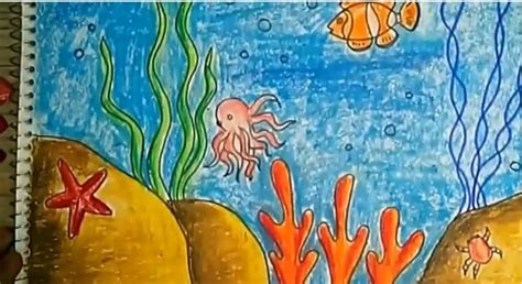 Drawing and Coloring for Kids: Underwater Scene Using Oil Pastels ...