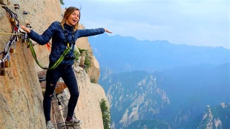 Deadliest Mount Huashan Cliffside Path \u0026 Plank Walk - China Travel ...