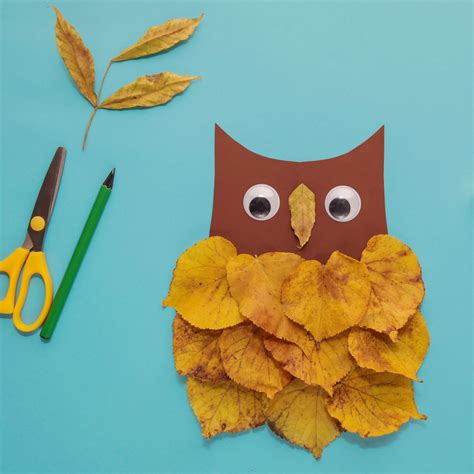 Owl with Fall Leaves Craft