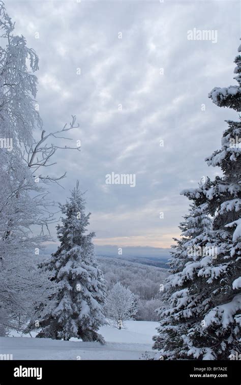 Mountain Winter Scene Stock Photo - Alamy