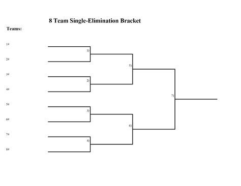 Printable 8 Team Bracket - Printable Word Searches