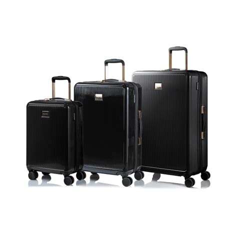 CHAMPS Luxe Collection 3 Pc Hard side Expandable Luggage Set, Black ...