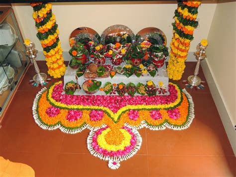 Flower decoration for pooja at home