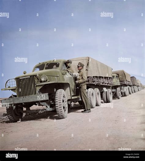 Military truck convoy hi-res stock photography and images - Alamy