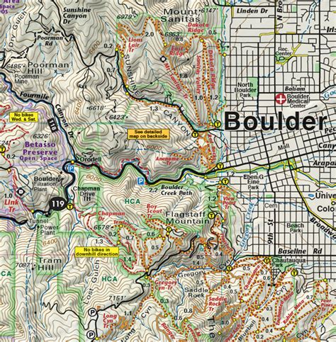 Boulder County Trails - Recreation Topo Map - Latitude 40° maps