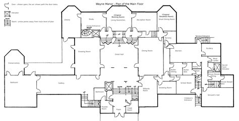 Wayne Manor - Main Floor Plan by geckobot on DeviantArt