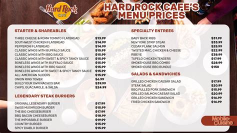 Hard Rock Cafe Menu Prices + Latest Discounts (2024)