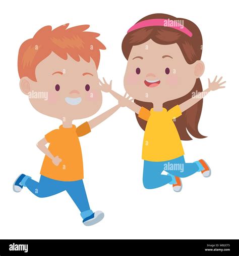 Cute happy kids having fun cartoons Stock Vector Image & Art - Alamy