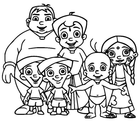 Characters in Chhota Bheem coloring page - Download, Print or Color ...