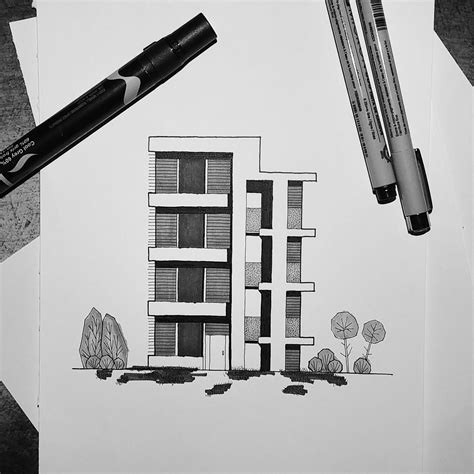 Modern Facade | House design drawing, Architecture drawing ...