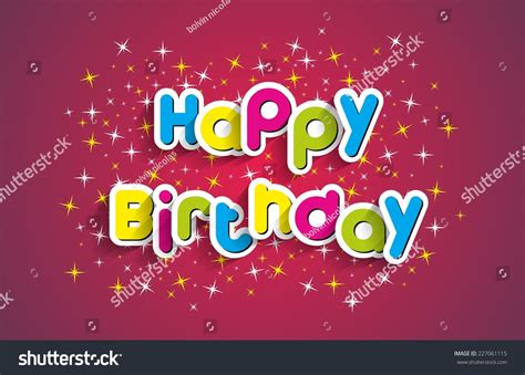 Happy Birthday Greeting Card On Stars Stock Vector (Royalty Free ...