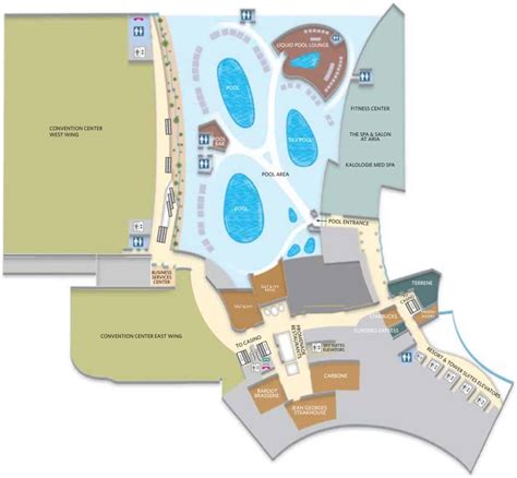 Aria Hotel Map For 2023: Parking, Restaurants, Pools, And Casino