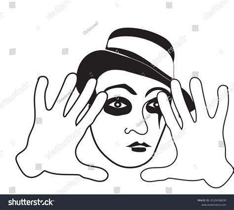 Mime Artist Black White Vector Stock Vector (Royalty Free) 2129336030 ...