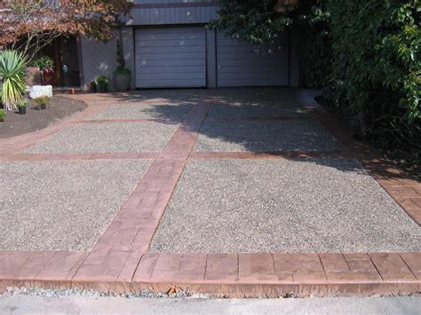 Stamped/Colored Concrete with Exposed Aggregate Driveway | Aggregate ...